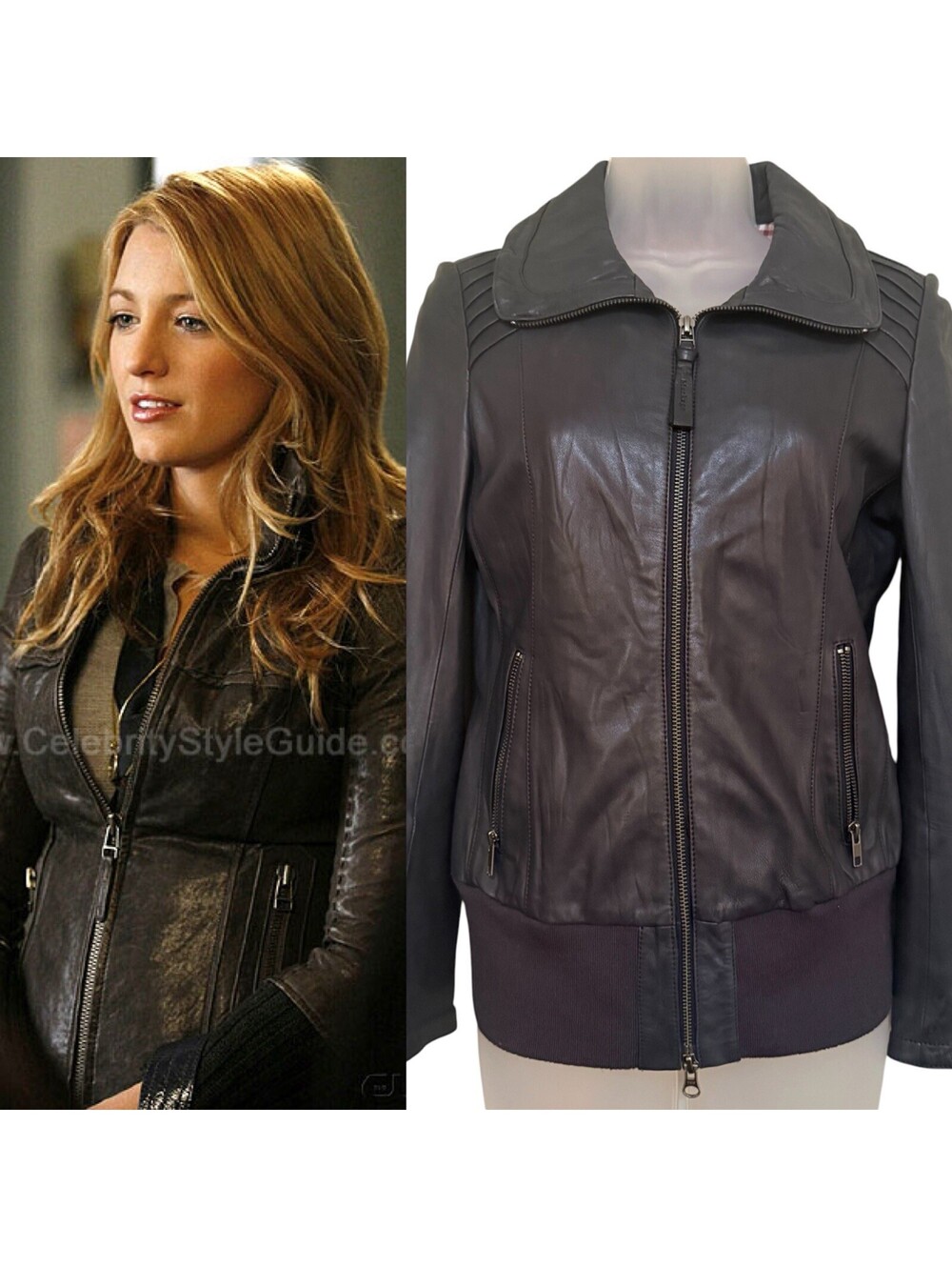 ASO Serena Van Der Woodsen Gossip Girl Mackage Leather Jacket Size Small